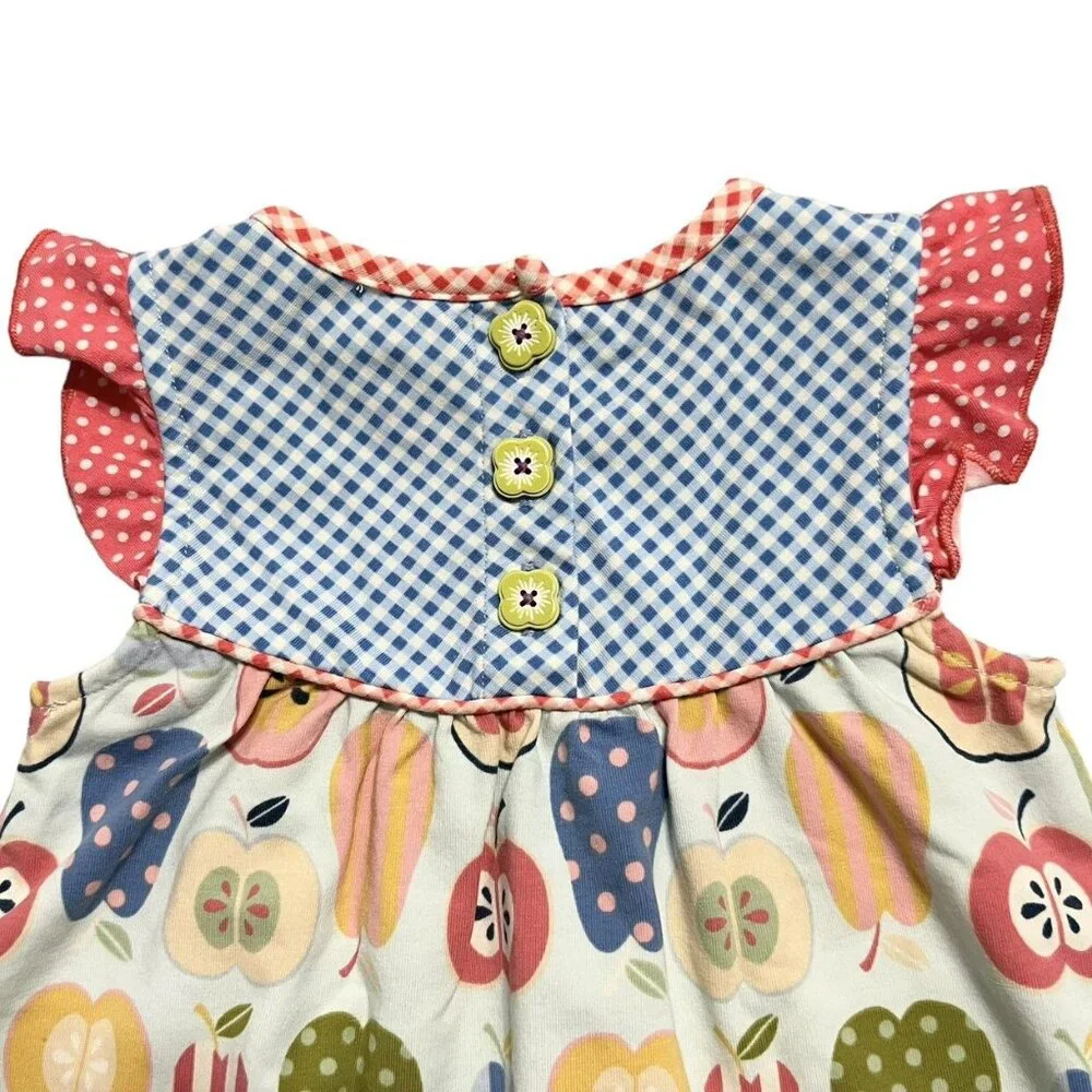Matilda Jane 12-18m Adventure Begins Preschool Pretty Apple Dress & Bloomers Set